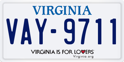 VA license plate VAY9711