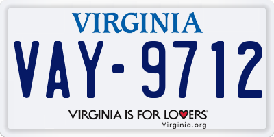 VA license plate VAY9712
