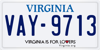 VA license plate VAY9713