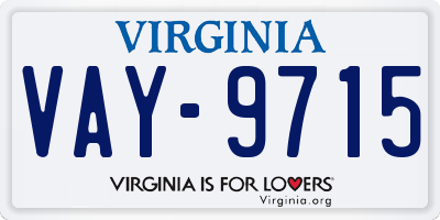 VA license plate VAY9715
