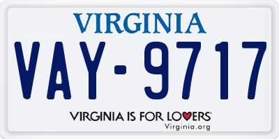 VA license plate VAY9717