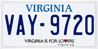VA license plate VAY9720