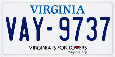 VA license plate VAY9737