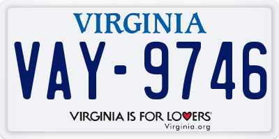 VA license plate VAY9746