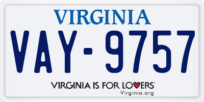 VA license plate VAY9757