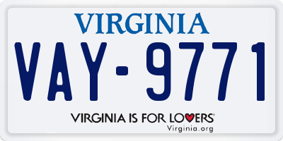 VA license plate VAY9771