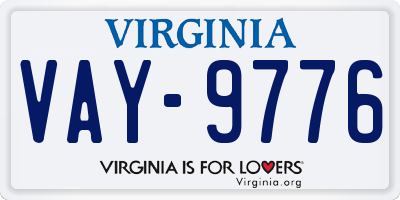 VA license plate VAY9776