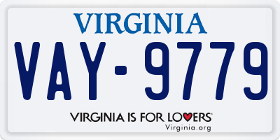 VA license plate VAY9779