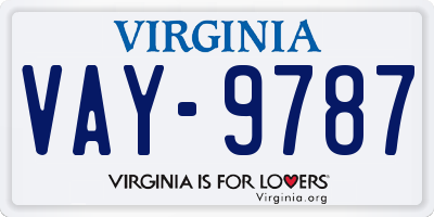 VA license plate VAY9787