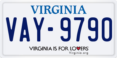 VA license plate VAY9790