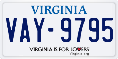 VA license plate VAY9795