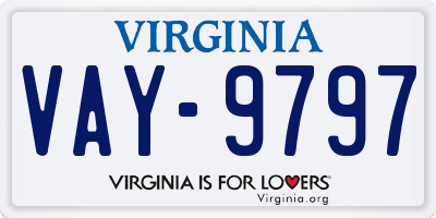VA license plate VAY9797
