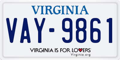 VA license plate VAY9861