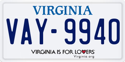 VA license plate VAY9940