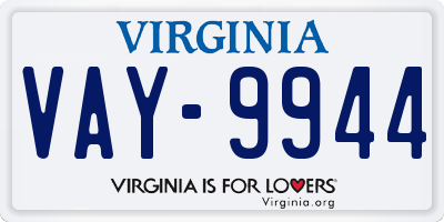 VA license plate VAY9944