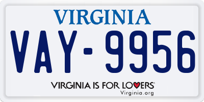 VA license plate VAY9956