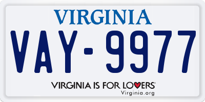 VA license plate VAY9977