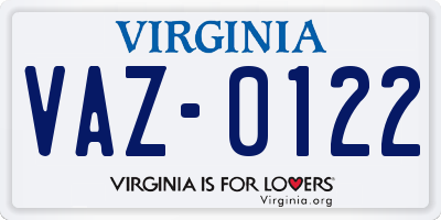 VA license plate VAZ0122