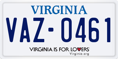 VA license plate VAZ0461