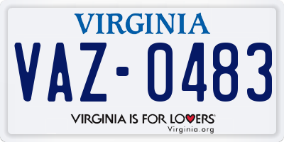 VA license plate VAZ0483