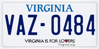VA license plate VAZ0484