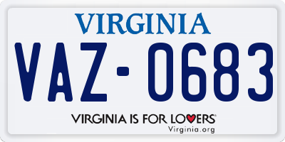 VA license plate VAZ0683