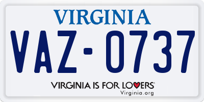 VA license plate VAZ0737