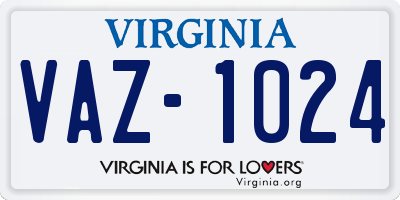 VA license plate VAZ1024