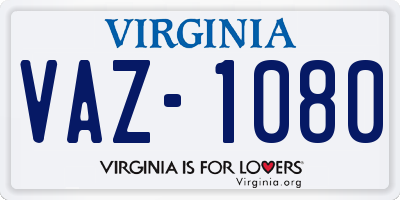 VA license plate VAZ1080