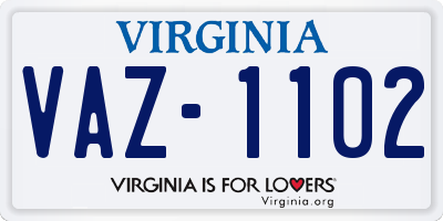 VA license plate VAZ1102