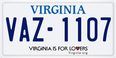 VA license plate VAZ1107