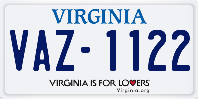 VA license plate VAZ1122