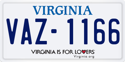 VA license plate VAZ1166