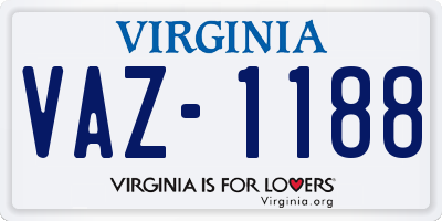 VA license plate VAZ1188