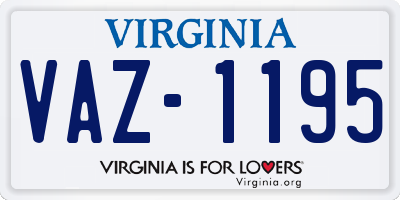 VA license plate VAZ1195