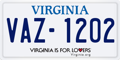 VA license plate VAZ1202