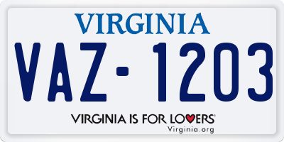VA license plate VAZ1203