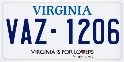 VA license plate VAZ1206