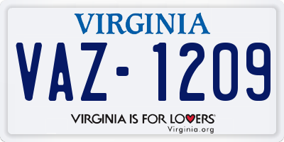 VA license plate VAZ1209