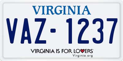 VA license plate VAZ1237
