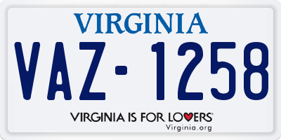 VA license plate VAZ1258