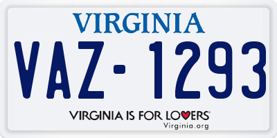 VA license plate VAZ1293