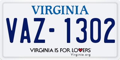 VA license plate VAZ1302