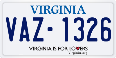 VA license plate VAZ1326