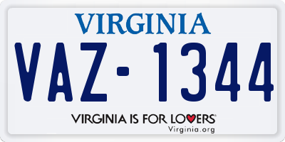 VA license plate VAZ1344