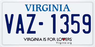 VA license plate VAZ1359