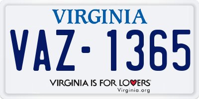 VA license plate VAZ1365
