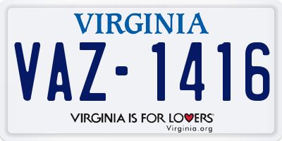 VA license plate VAZ1416