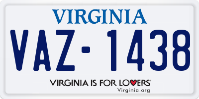 VA license plate VAZ1438
