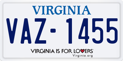 VA license plate VAZ1455